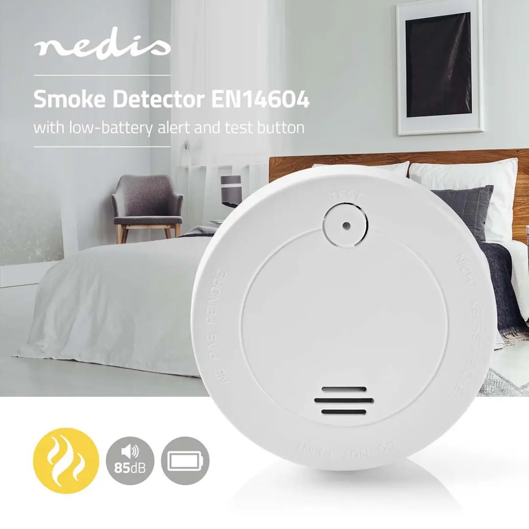 Nedis Rookmelder 9V - 85 dB Wit