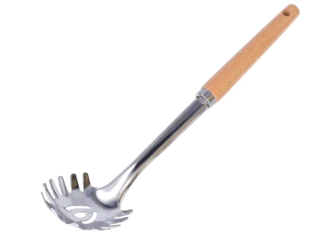 Excellent Houseware Roestvrijstalen Pastalepel - Houten Handvat - afbeelding 2 van 5