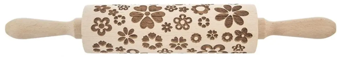 Orion Decoratieve Houten Deegroller - Roterend - 39 cm
