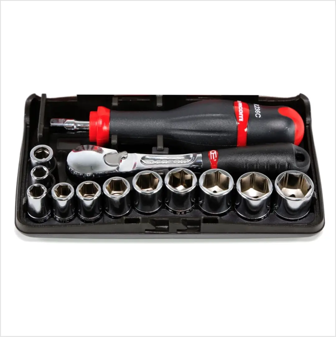 FACOM RL.NANO1 Dopsleutelset 1/4 inch - 38-delig - Zwart/Rood