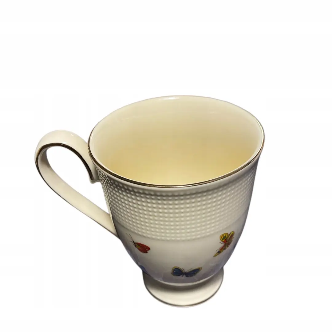 Duo Ecru Mok met Vlindermotief - New Bone China - afbeelding 5 van 5