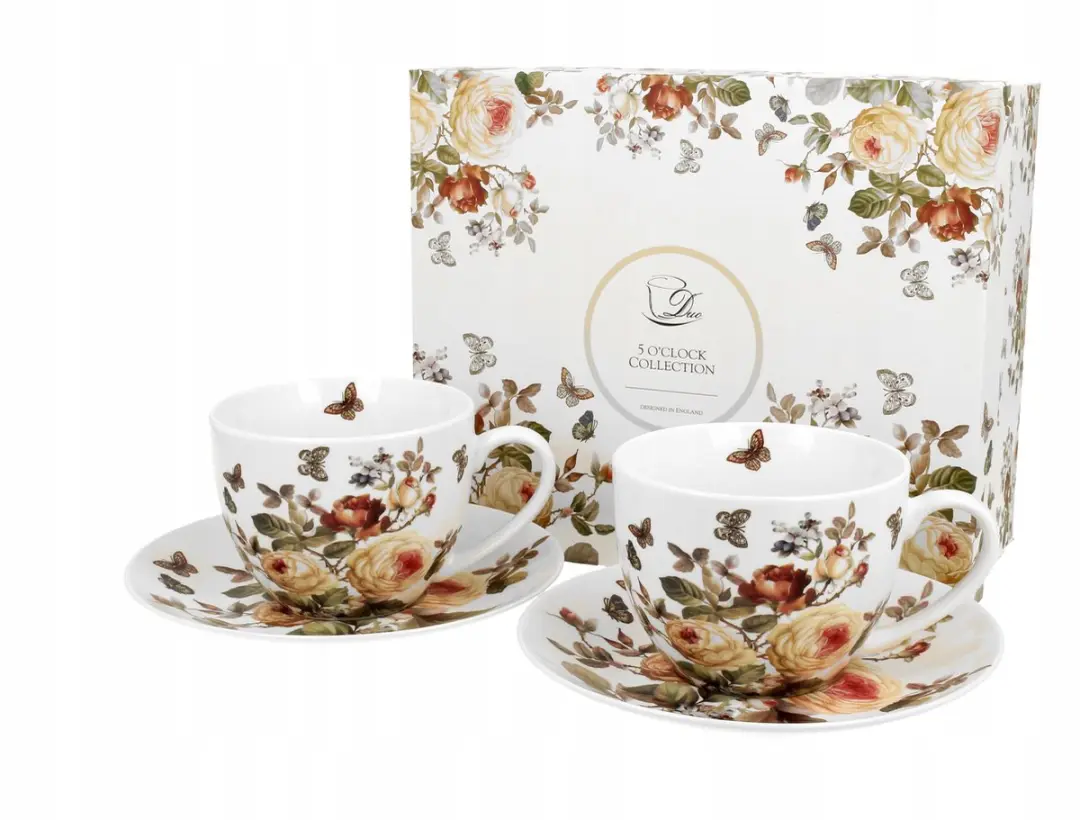 Duo Zahra Porseleinen Koffiekopjes 250ml