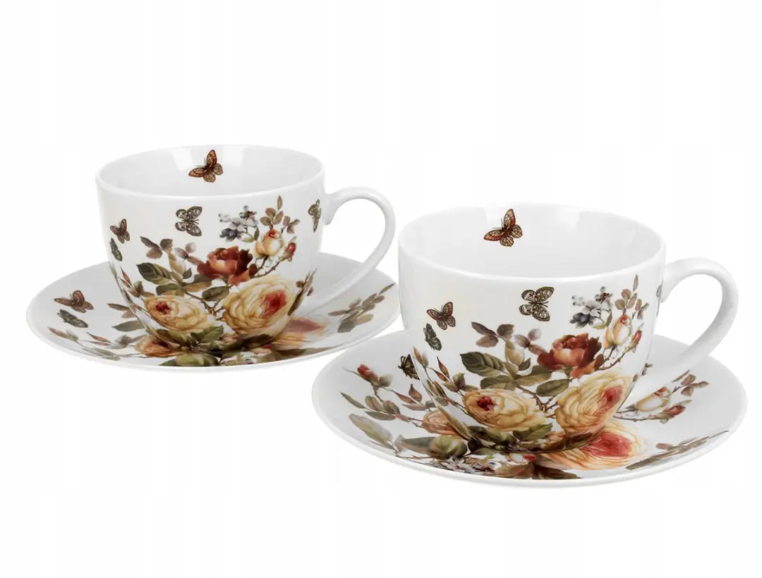 Duo Zahra Porseleinen Koffiekopjes 250ml - Crème-wit