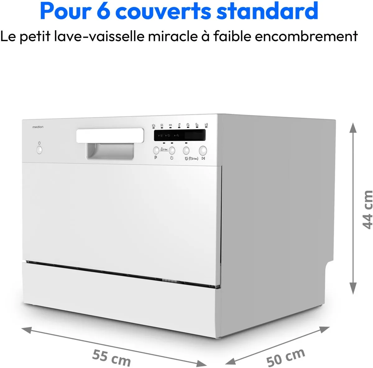 Medion MD37496 Tafelvaatwasser 6 Couverts - 7 Programma's - 47dB - Wit - afbeelding 6 van 6