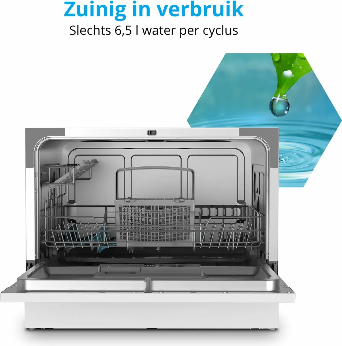 Medion MD37496 Tafelvaatwasser 6 Couverts - 7 Programma's - 47dB - Wit
