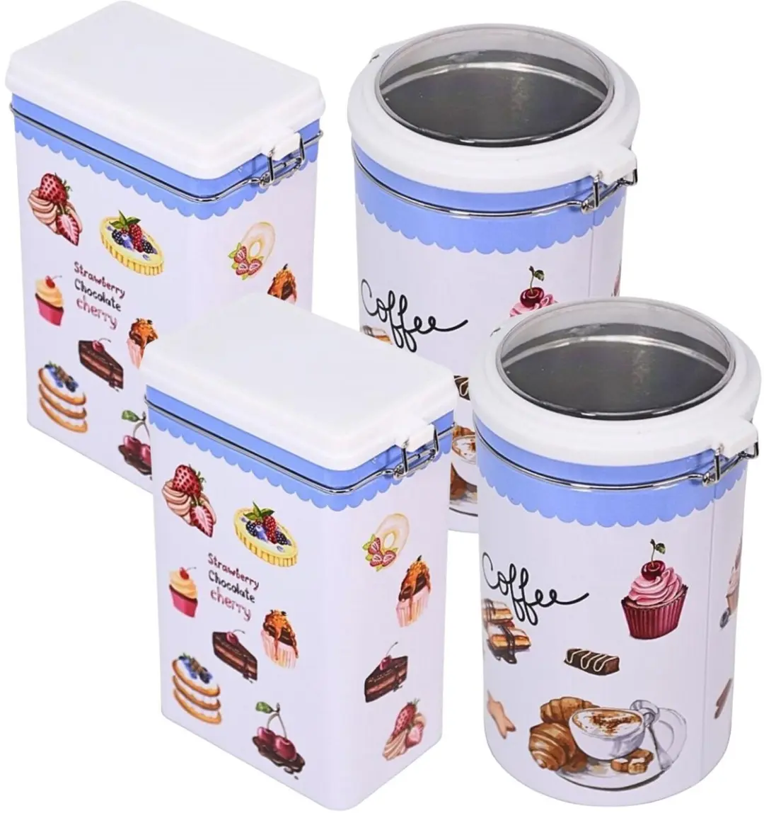 Excellent Houseware Voorraadblikken Set 4-delig