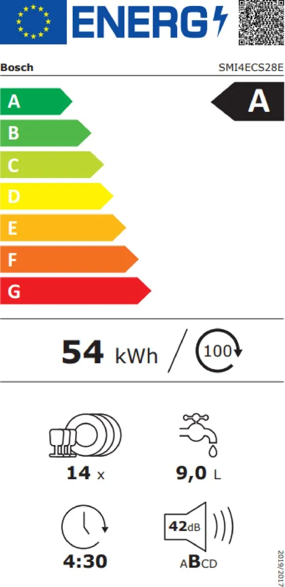 Bosch Serie 4 SMI4ECS28E Inbouwvaatwasser 60cm - RVS