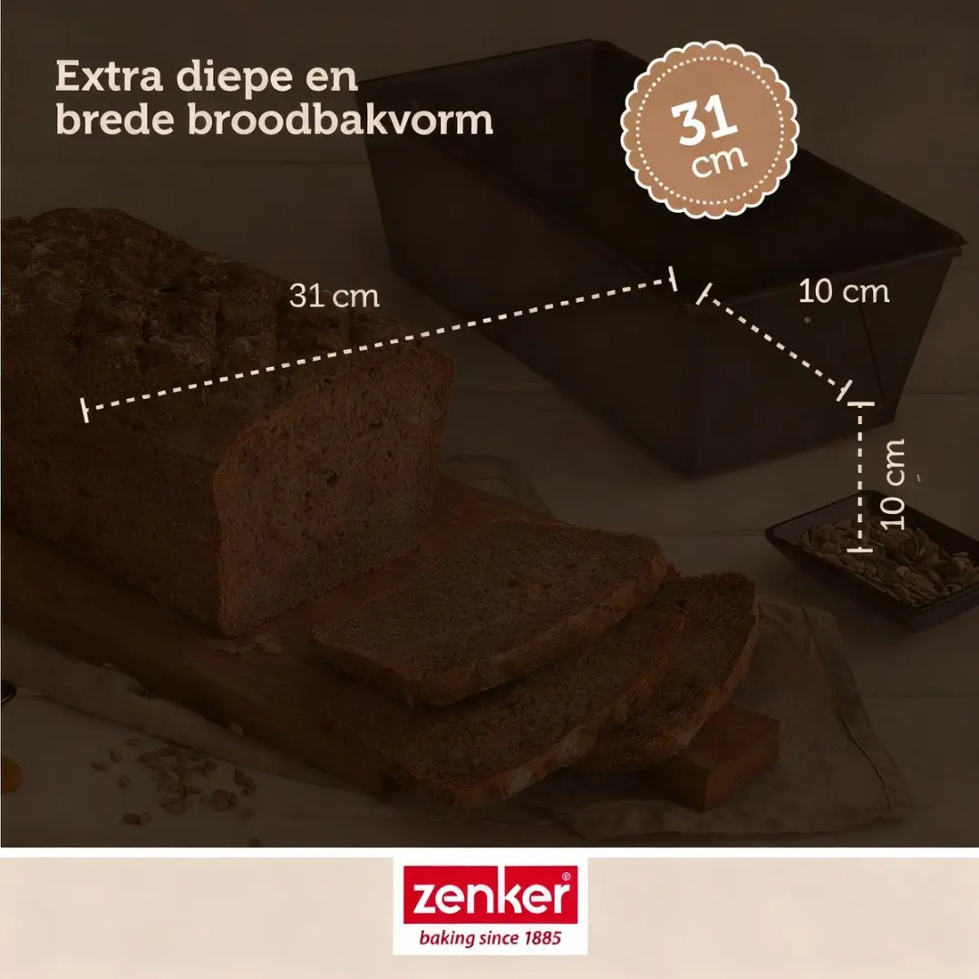 Zenker Pure Broodvorm 31cm - Zwart