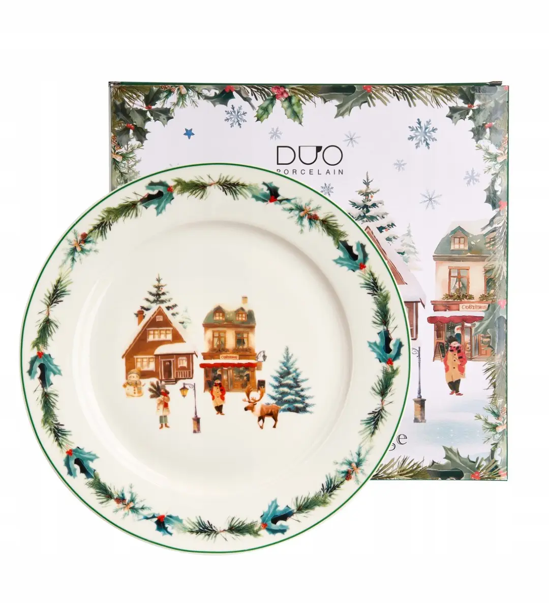 Duo Grote Kersttafel Schotel Kerstdorp Collectie