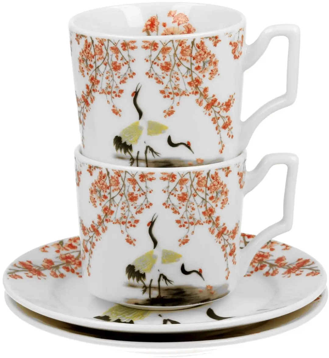 Duo Espresso Kopjes Set 2 Stuks - Sakura & Kraanvogel