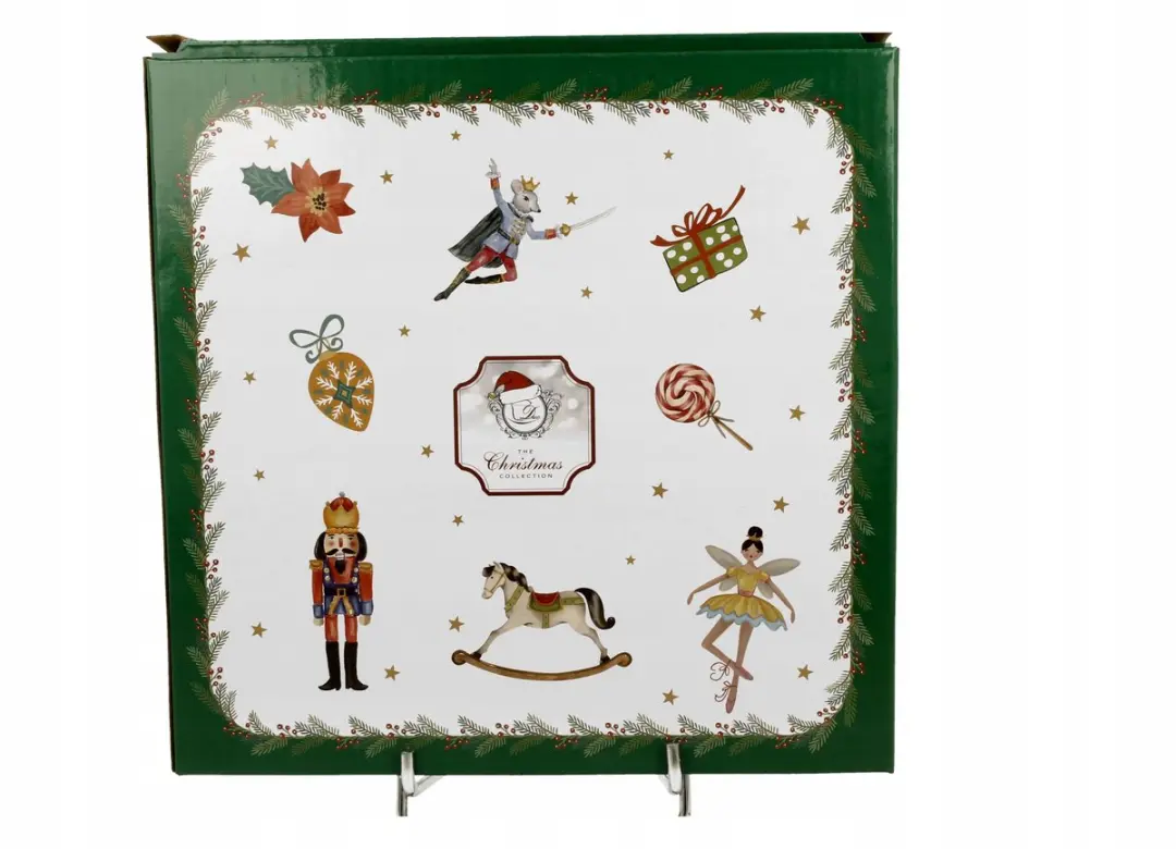 Duo Kerst Dessertborden Porselein 'Christmas Spirit' - 2 Stuks