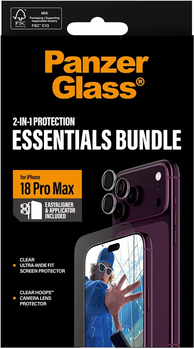 Apple iPhone 16e PanzerGlass 2-in-1 Bundle - Transparant