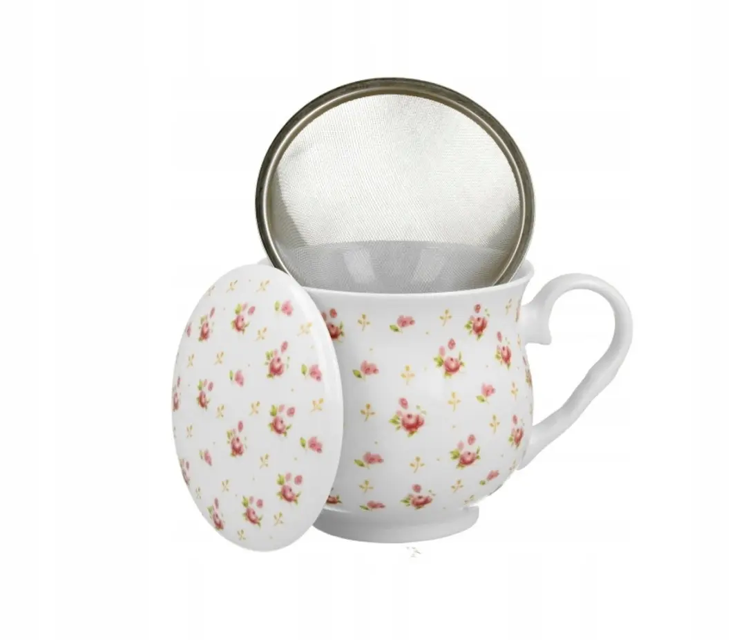 Duo Retro Eleni Mok met Zeef en Deksel 530ml - Porselein Wit
