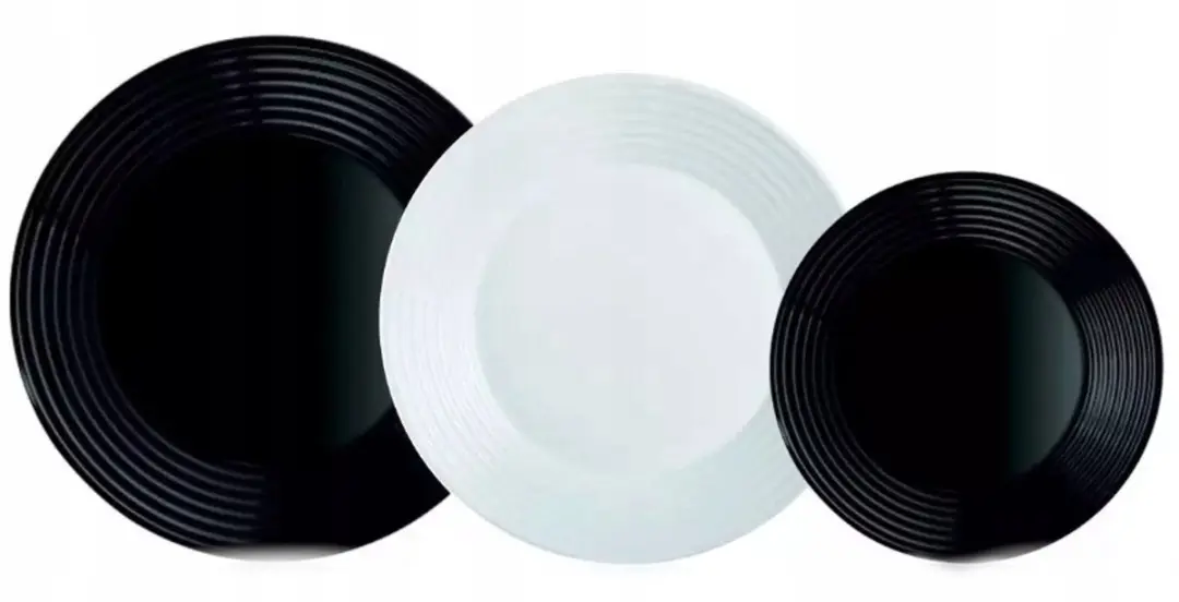 Luminarc Harena Servies Set 18-delig - 6 Personen - Wit/Zwart