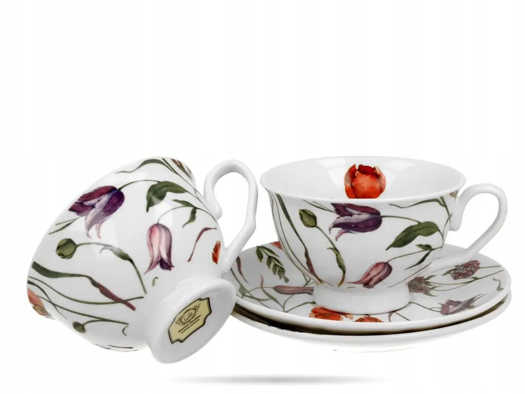 Duo Royal Porseleinen Bloemokken met Schotels - 250ml - 2 Stuks Multicolor