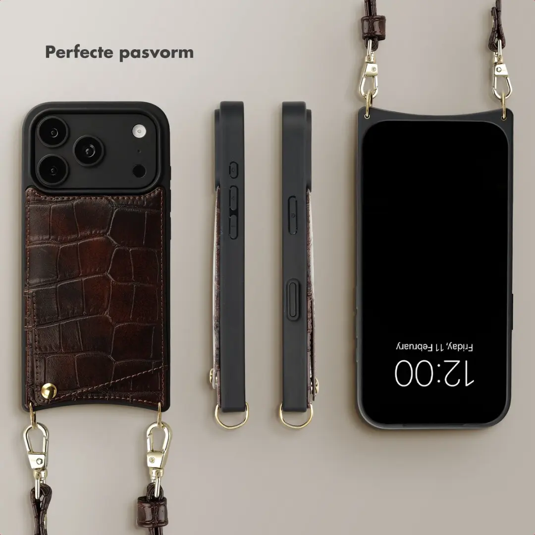 Selencia Croco Backcover iPhone 17 Pro - Choco Brown