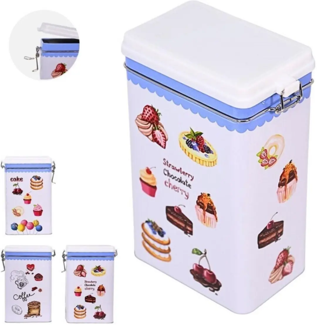 Excellent Houseware Keuken Voorraadblik 4-delig - 12x8x20cm - Multi - afbeelding 4 van 5