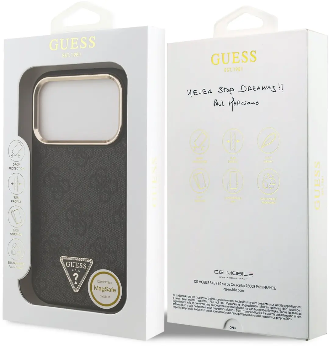 GUESS Hoesje iPhone 17/18 Pro - MagSafe - Zwart