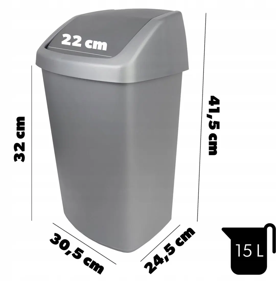 Curver Afvalbak Keuken 15L - Grijs