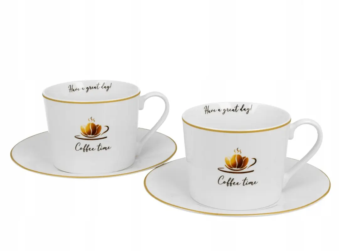 Duo Koffiekopjes met Schotels 230ml - Multicolor - 2 Stuks