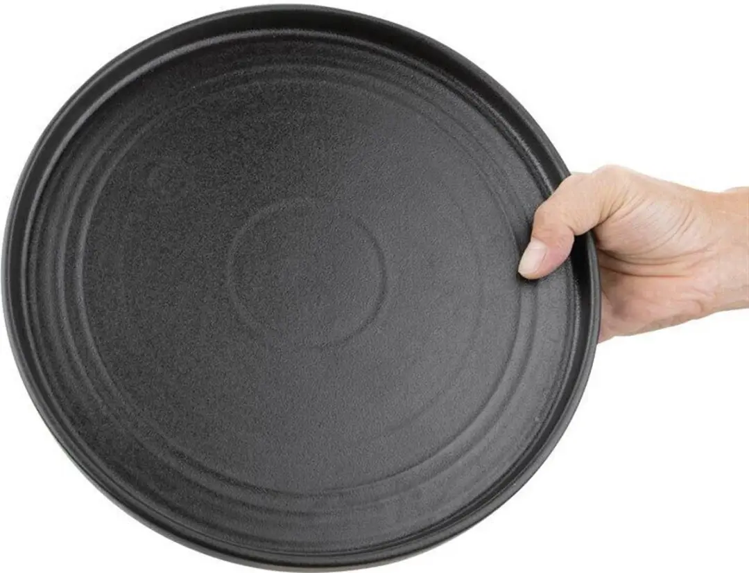 Olympia Cavolo Platte Ronde Bord 27cm - Zwart - 4 Stuks