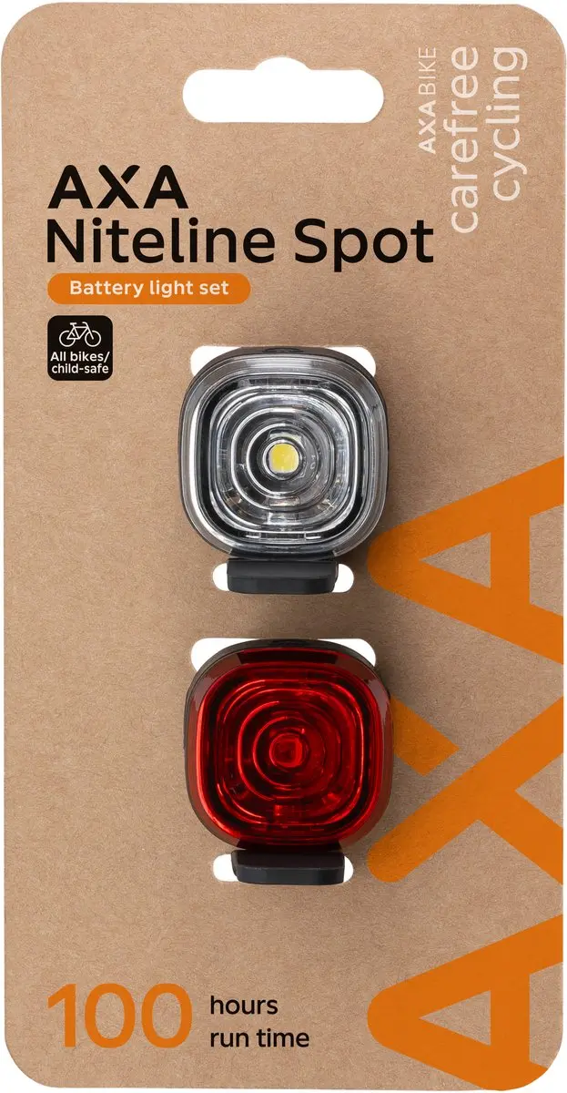 Axa Niteline Spot Fietsverlichting Set - CR2032 - Zwart