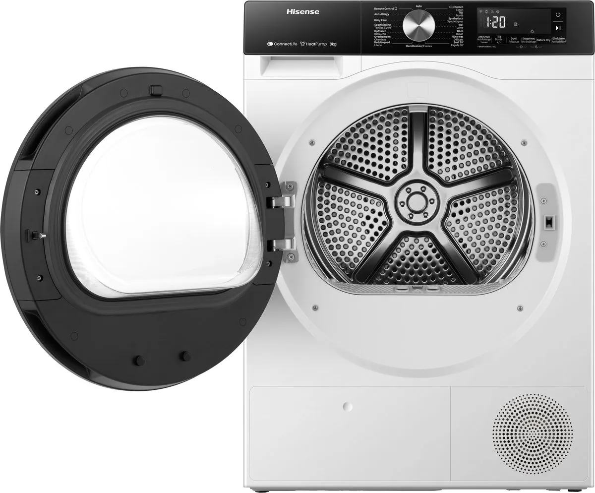 Hisense 3S DH3S802BW3 Warmtepompdroger 8kg - Wit