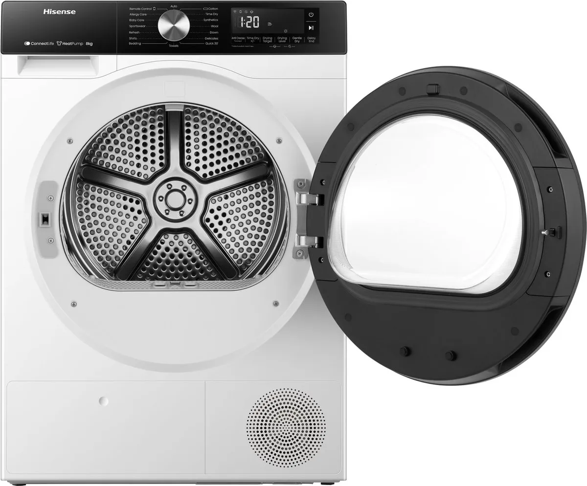 Hisense 3S DH3S802BW3 Warmtepompdroger 8kg - Wit