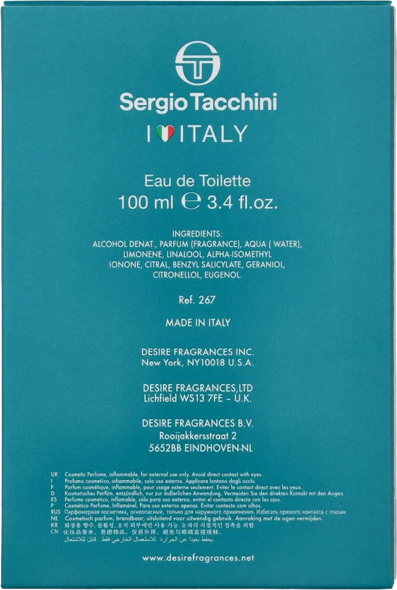 Sergio Tacchini I Love Italy EDT - 100ml