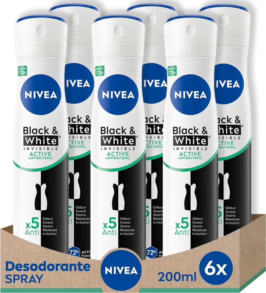 NIVEA Invisible Spray Black & White Active 200ml