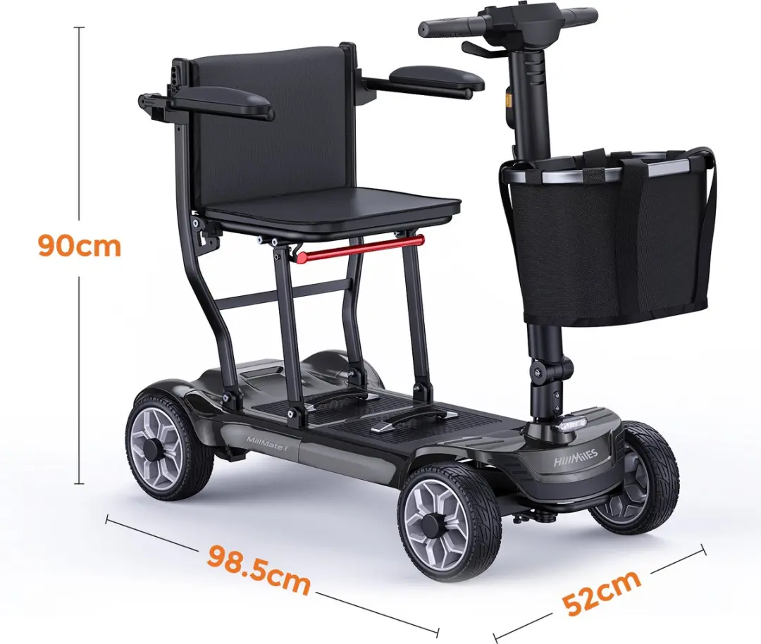HillMiles MileMate 1 Senioren Scooter 250W - 24V 16Ah - Zwart