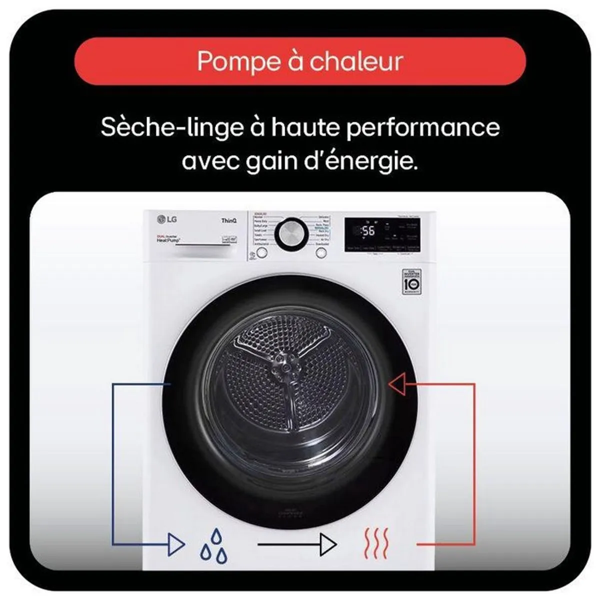 LG RH9X76WH Warmtepompdroger 9kg - Wit