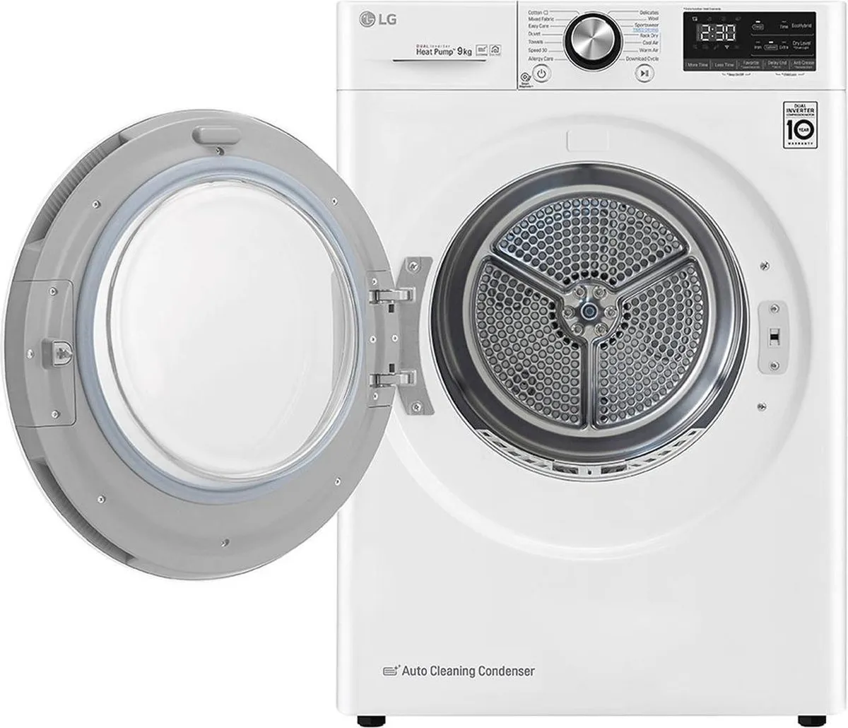 LG RC90V9AV3Q Warmtepompdroger 9 kg - Wit - afbeelding 6 van 6