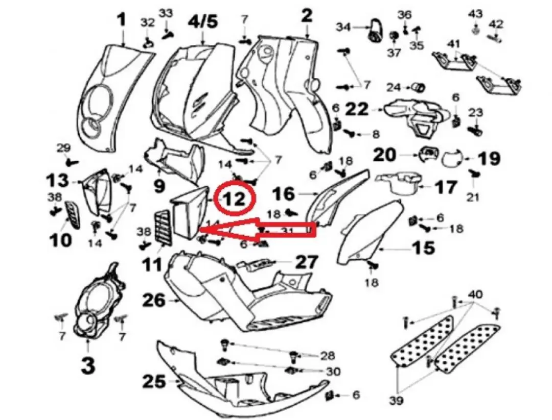 Peugeot Écope Gauche 12P RS 11768008M6 - Bronzen