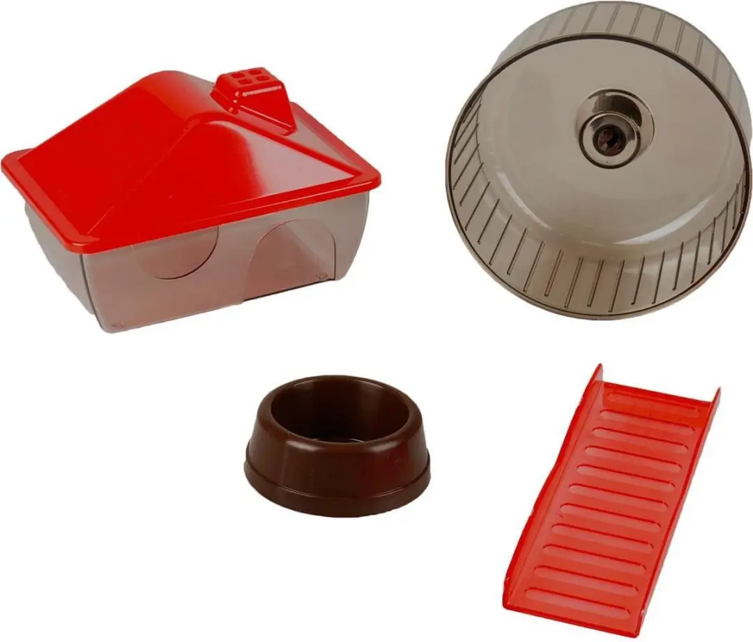 Flamingo Enzo 1 Hamsterkooi - 41,5x28,5x25,5cm Rood - afbeelding 3 van 6
