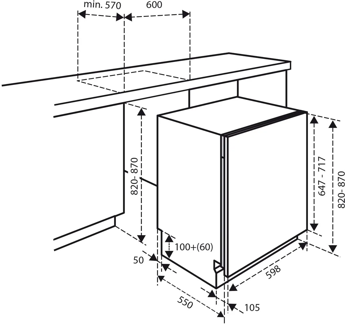 Inventum IVW6008A Inbouw Vaatwasser 13 Couverts - 6 Programma's