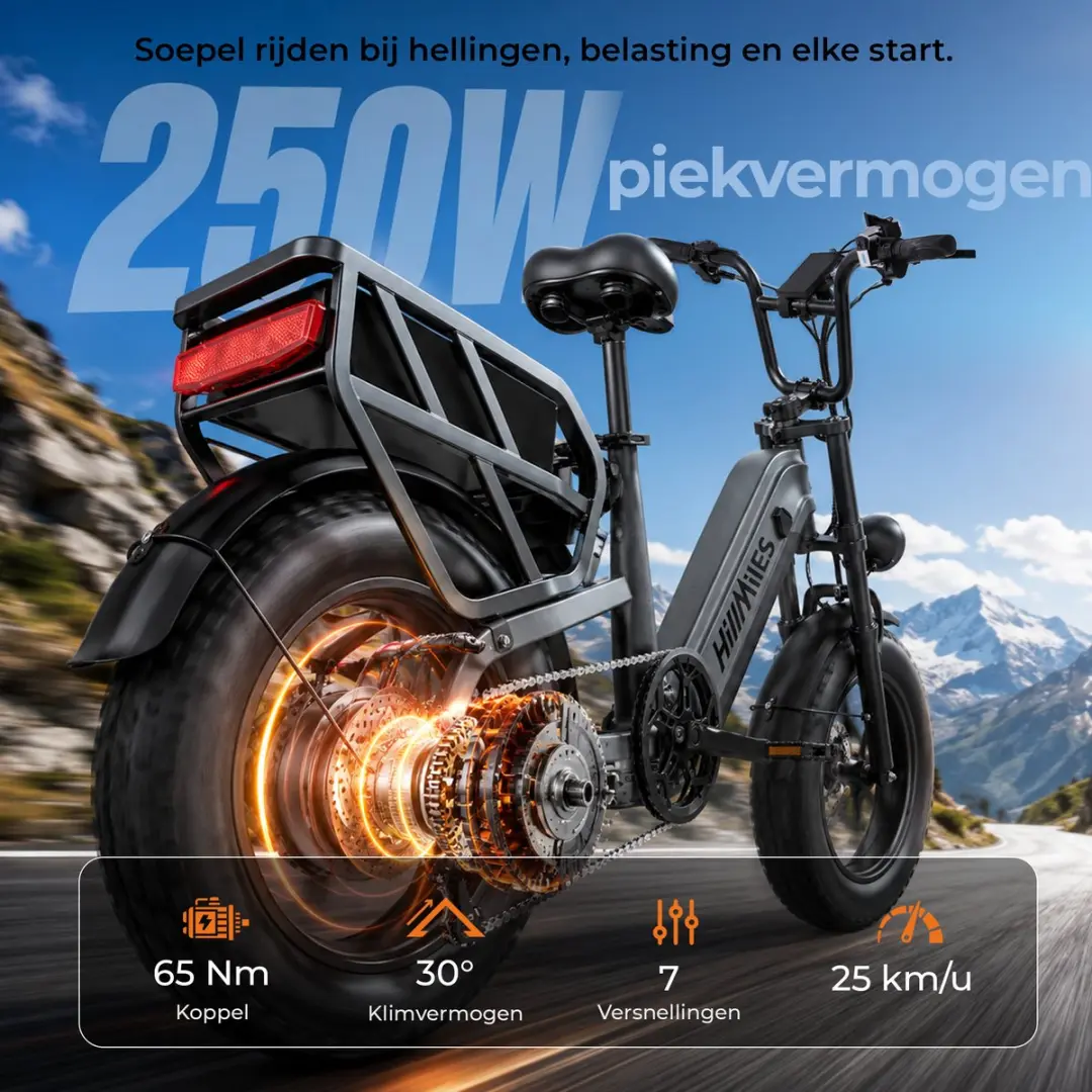 HillMiles MileLink 1 Elektrische Fiets 250W - 48V 18Ah Groen