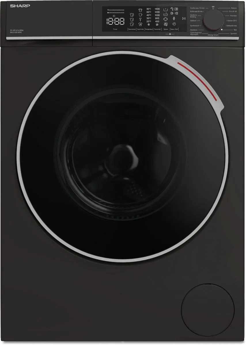 Sharp ESNFL814CBDABX Wasmachine 8kg 1400 toeren