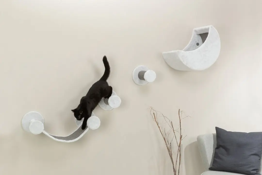 Trixie Katten Klimset 4 Niveau's - 4 Klimplekken - Wit/Grijs