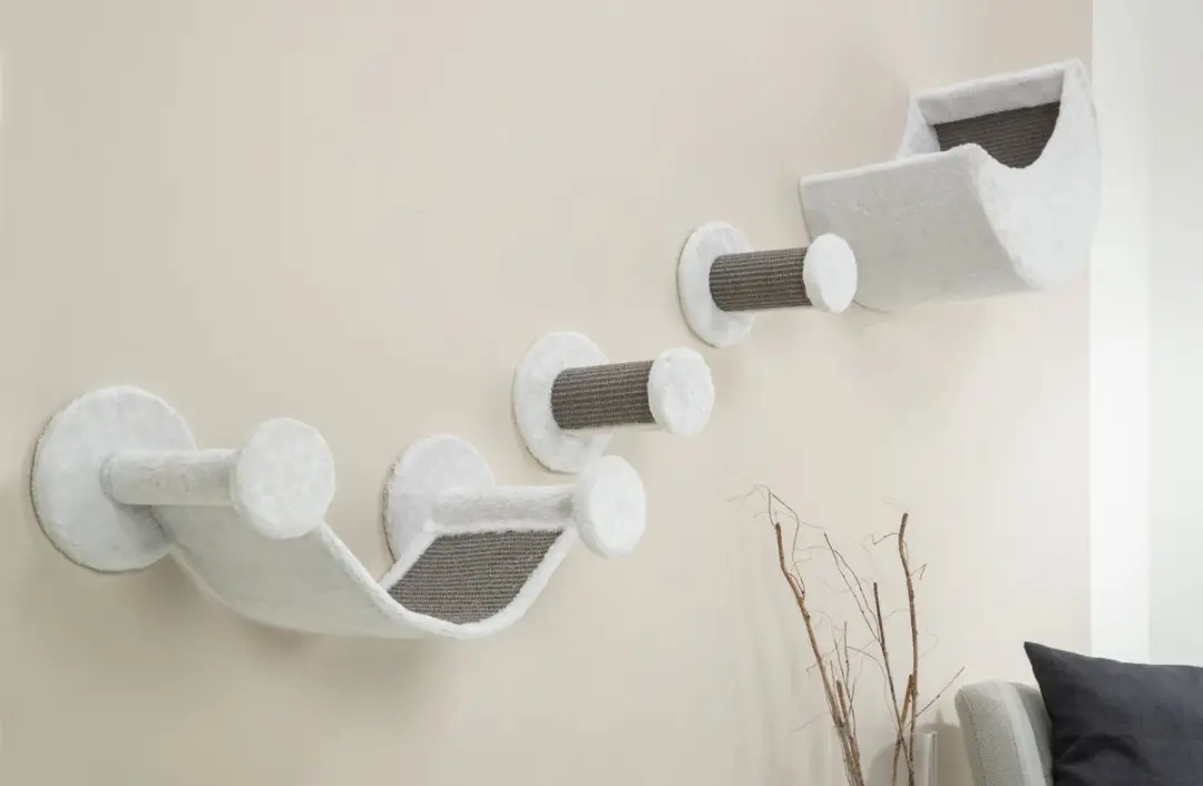 Trixie Katten Klimset 4 Niveau's - 4 Klimplekken - Wit/Grijs
