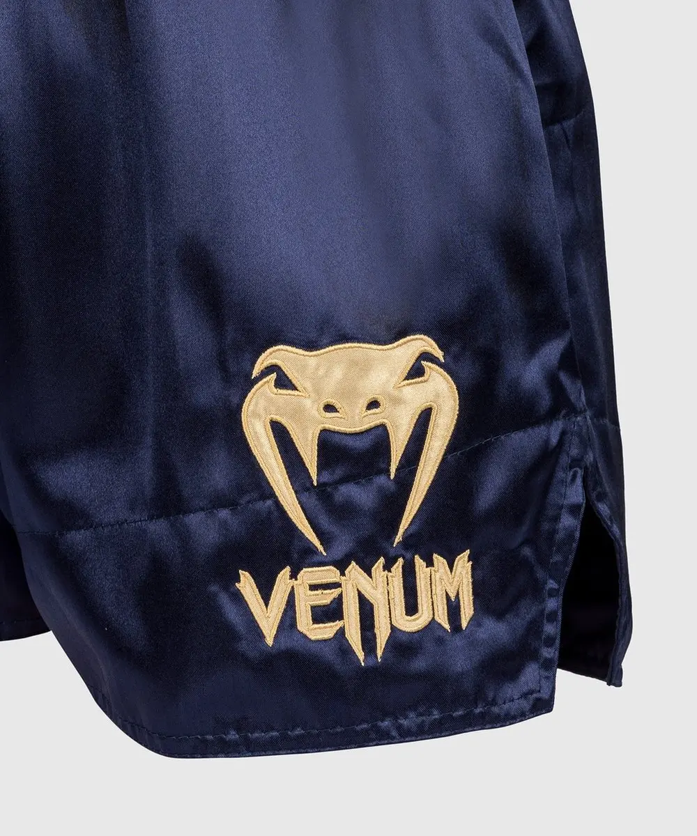 Venum Classic Muay Thai Shorts XS - Navy Blue/Gold