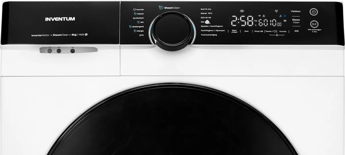 Inventum VWM8010W Wasmachine 8kg - 14 Programma's - 1400 Toeren - Wit/Zwart - afbeelding 6 van 6