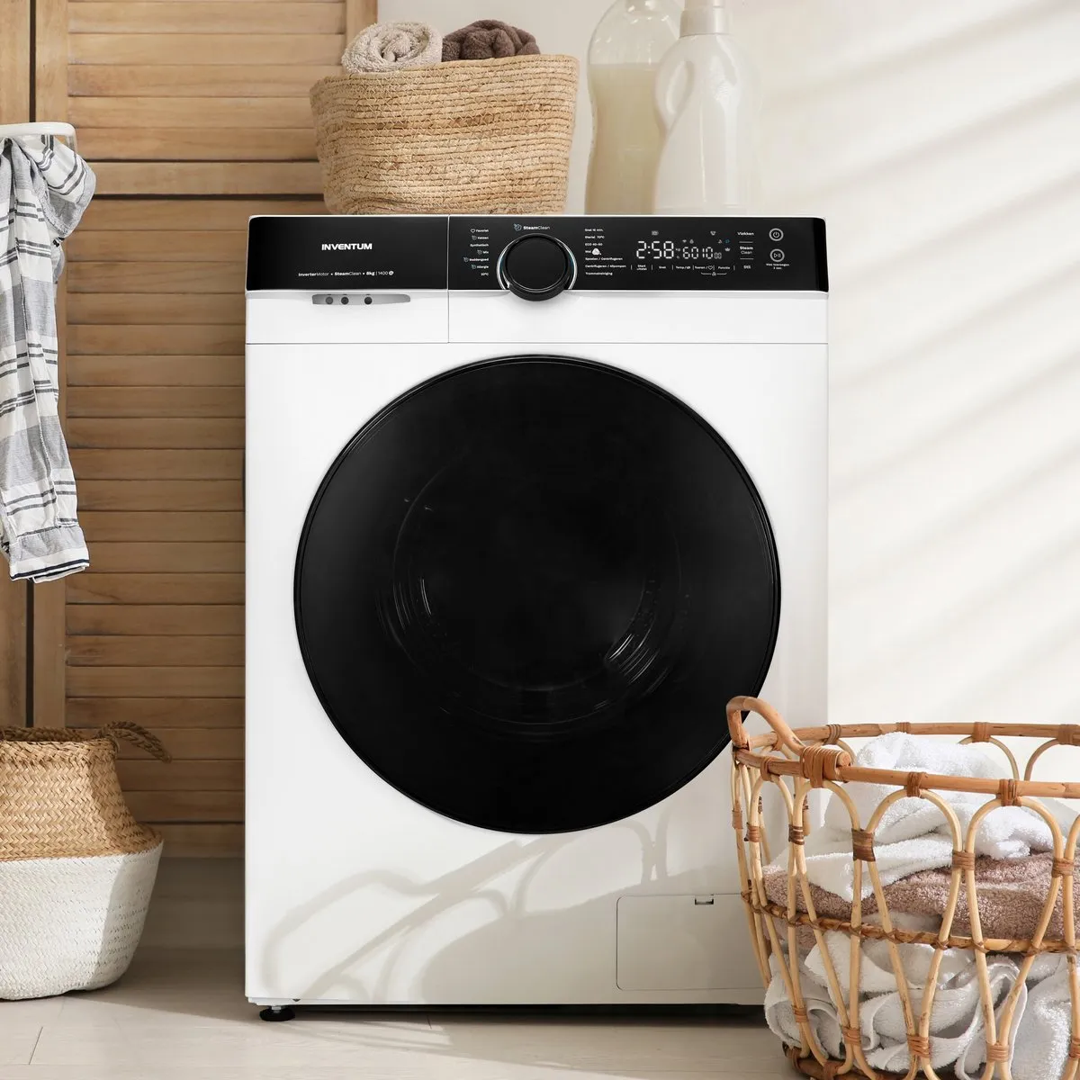 Inventum VWM8010W Wasmachine 8kg - 14 Programma's - 1400 Toeren - Wit/Zwart