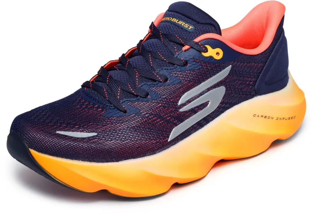 Skechers SKX AERO BURST Heren Sportschoenen 45.5 - Donkerblauw/Oranje