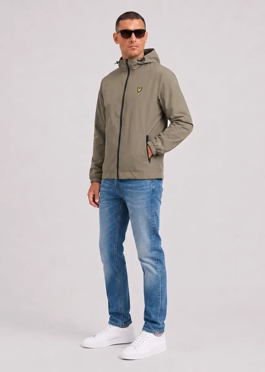 Lyle & Scott Contrast JK2552V Hooded Jacket - Khaki/Ash/Jet Black - afbeelding 6 van 6