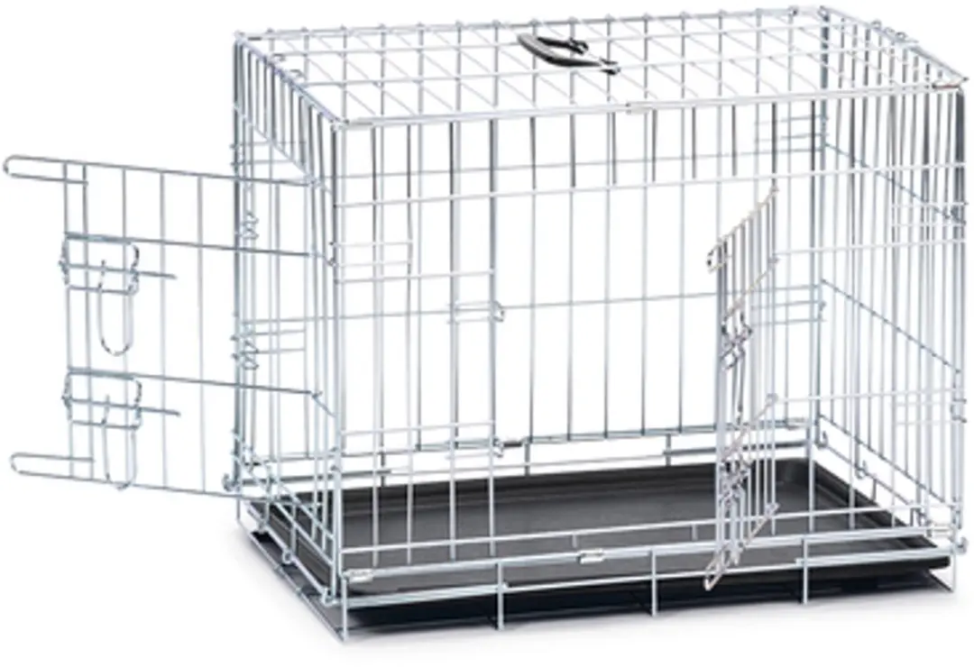 Beeztees Hondenbench S - 2 Deuren - 62x44,5x50cm - Zilver