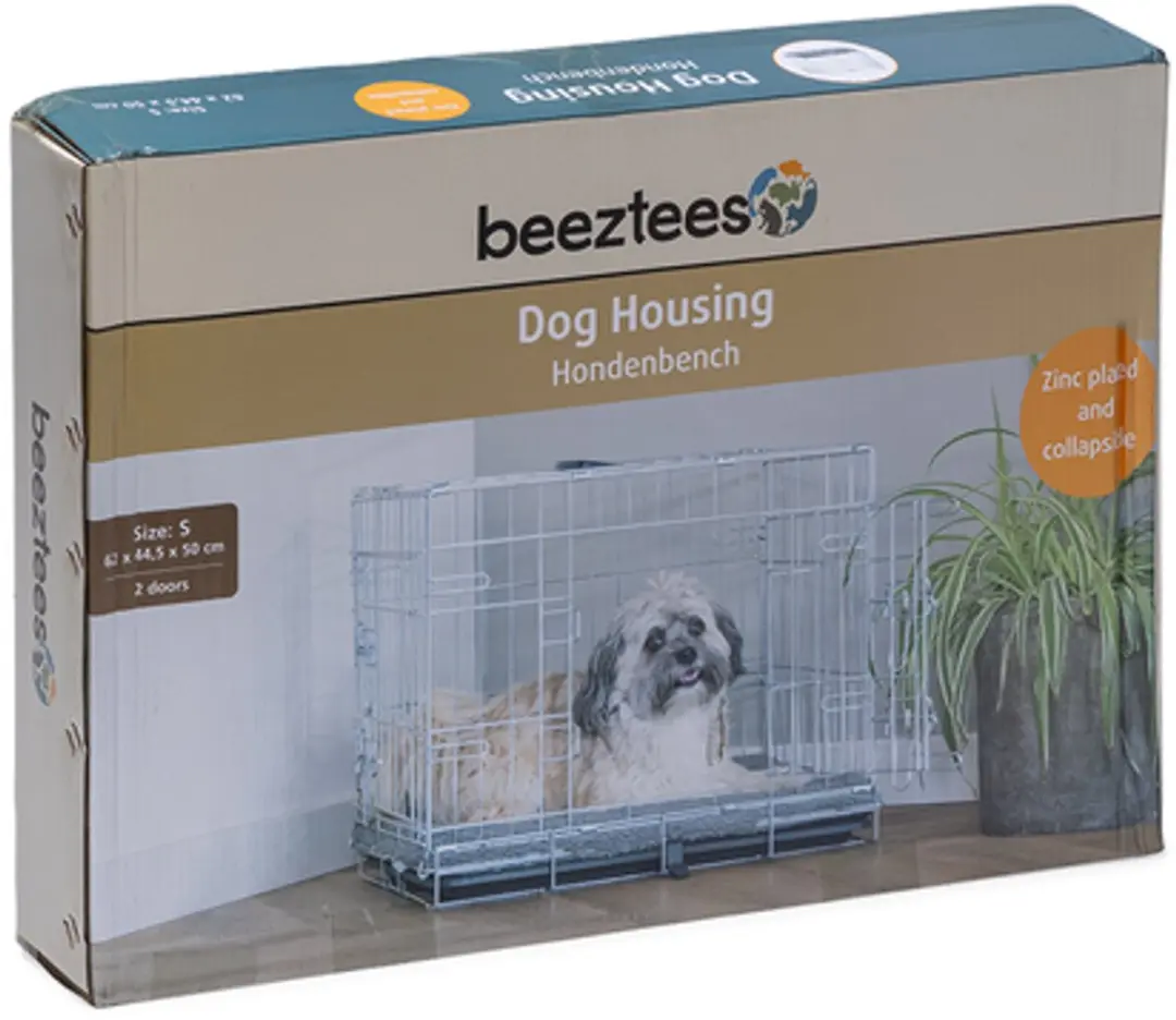 Beeztees Hondenbench S - 2 Deuren - 62x44,5x50cm - Zilver - afbeelding 6 van 6