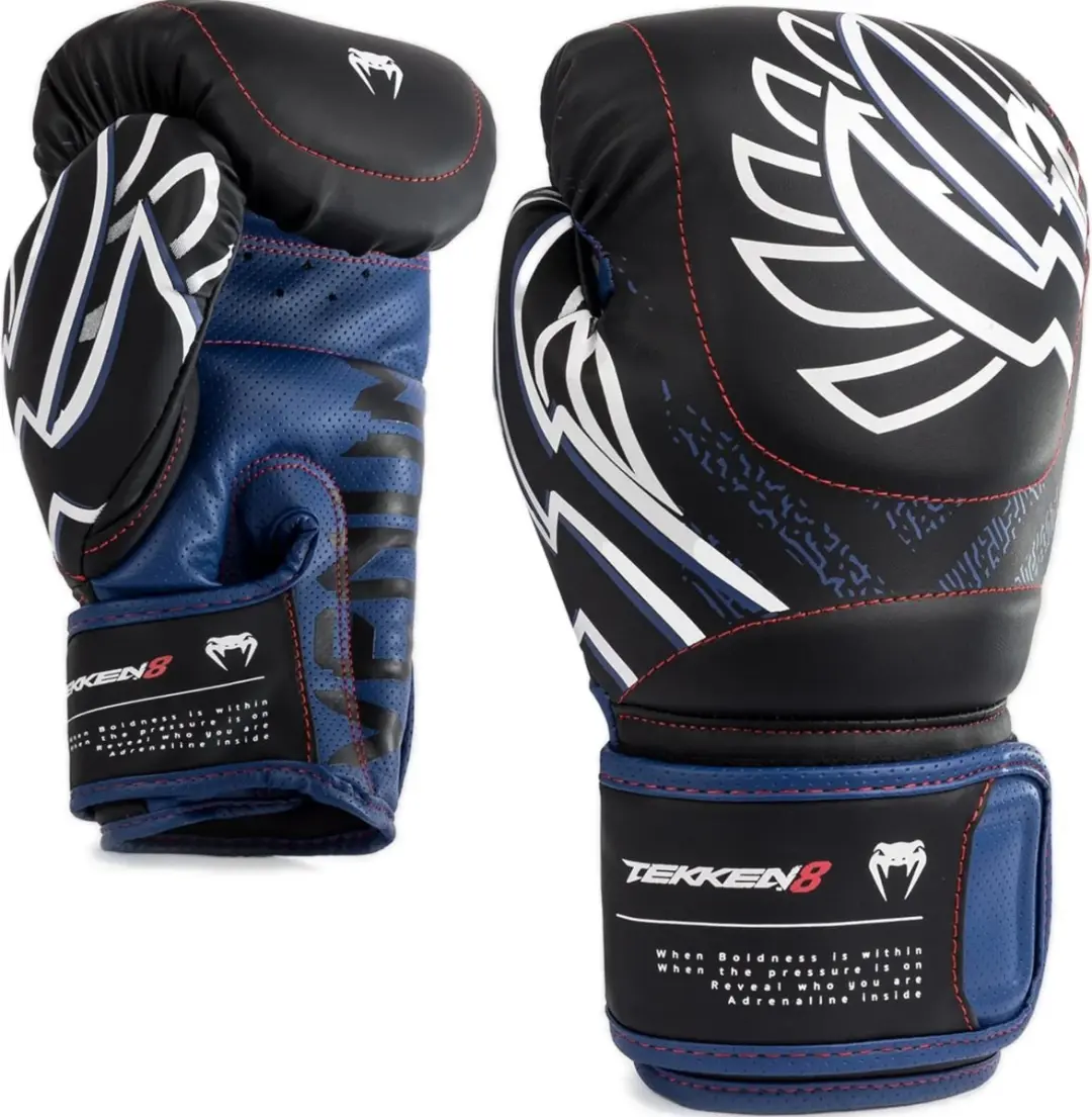 Venum x Tekken 8 Jin Kazama Bokshandschoenen 12 oz - Blauw/Zwart/Wit