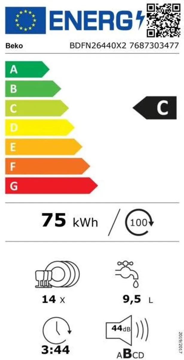 Beko BDFN26440X2 Vaatwasser 14 Couverts - Grijs