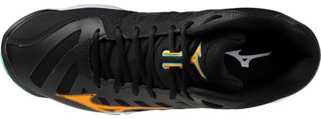 Mizuno Wave Voltage Mid Zaalschoenen 44 - Zwart/Wit/Oranje/MintGroen